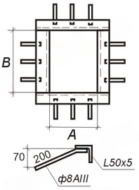 Чертеж закладных изделий МН 734 по серии 1.400-15 выпуск 1